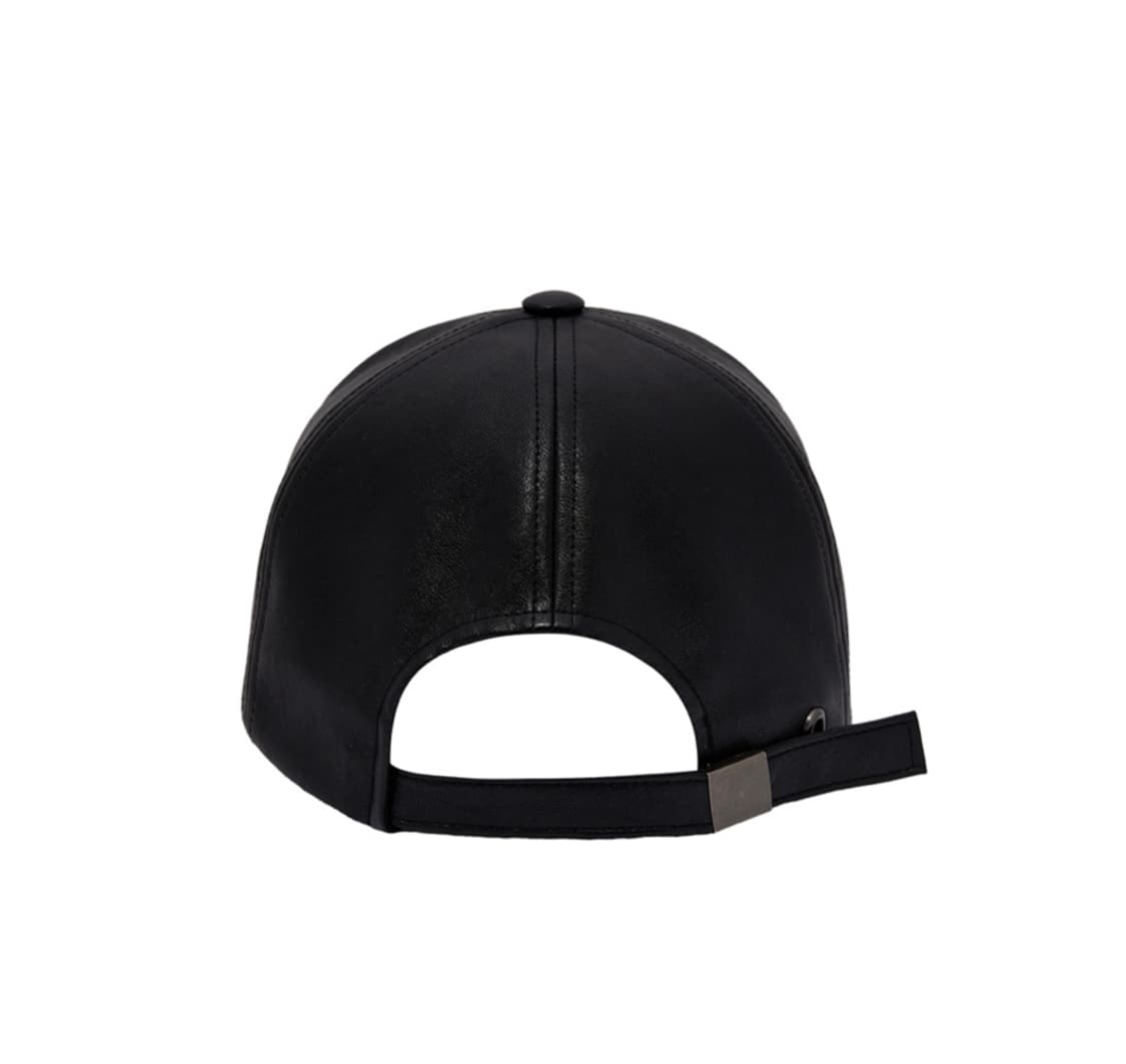 YEEL PATCH LEATER BALL CAP BLACK 상품이미지3