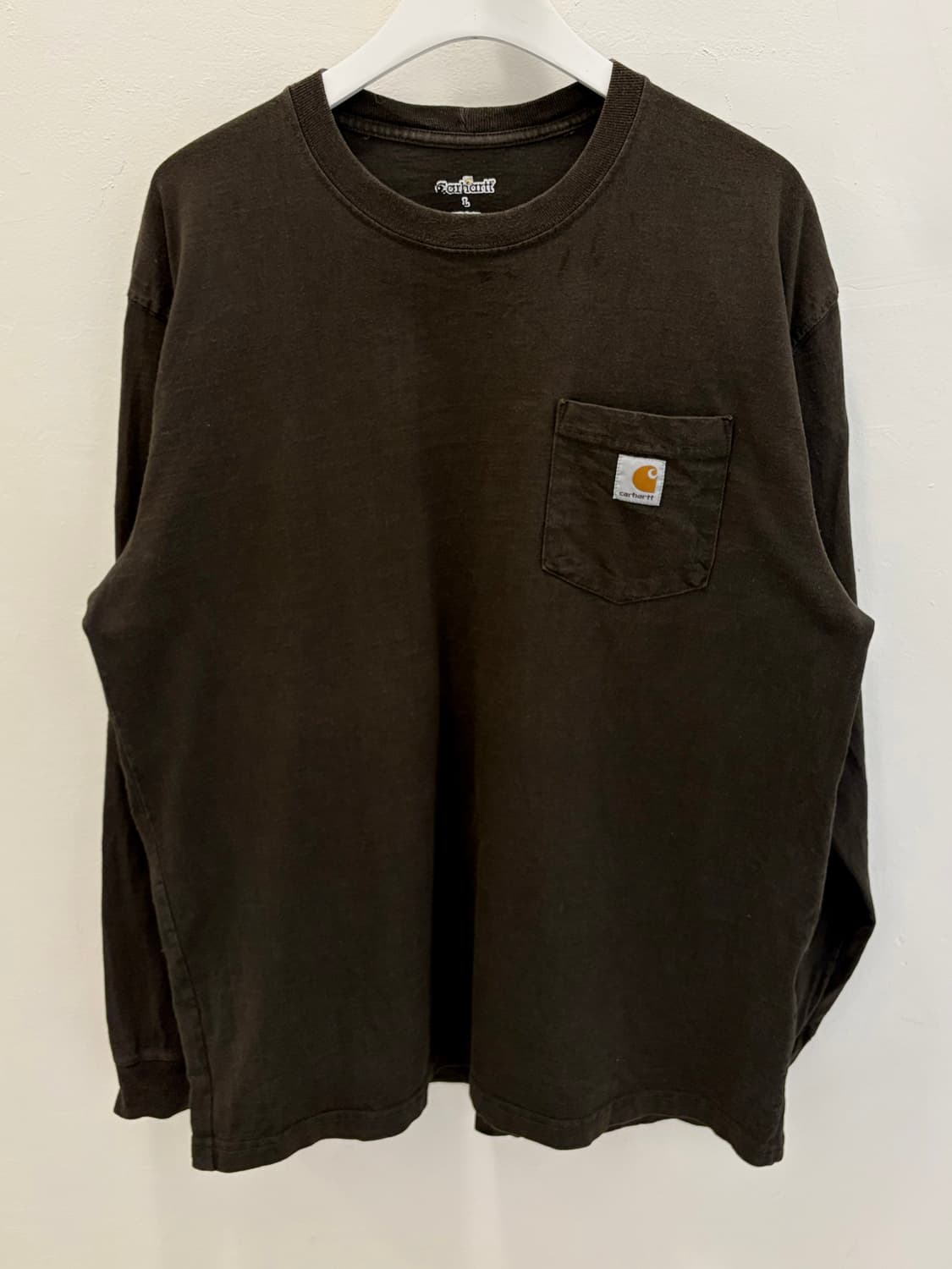 칼하트 롱슬리브 티셔츠 카키+브라운 컬러  상품이미지2