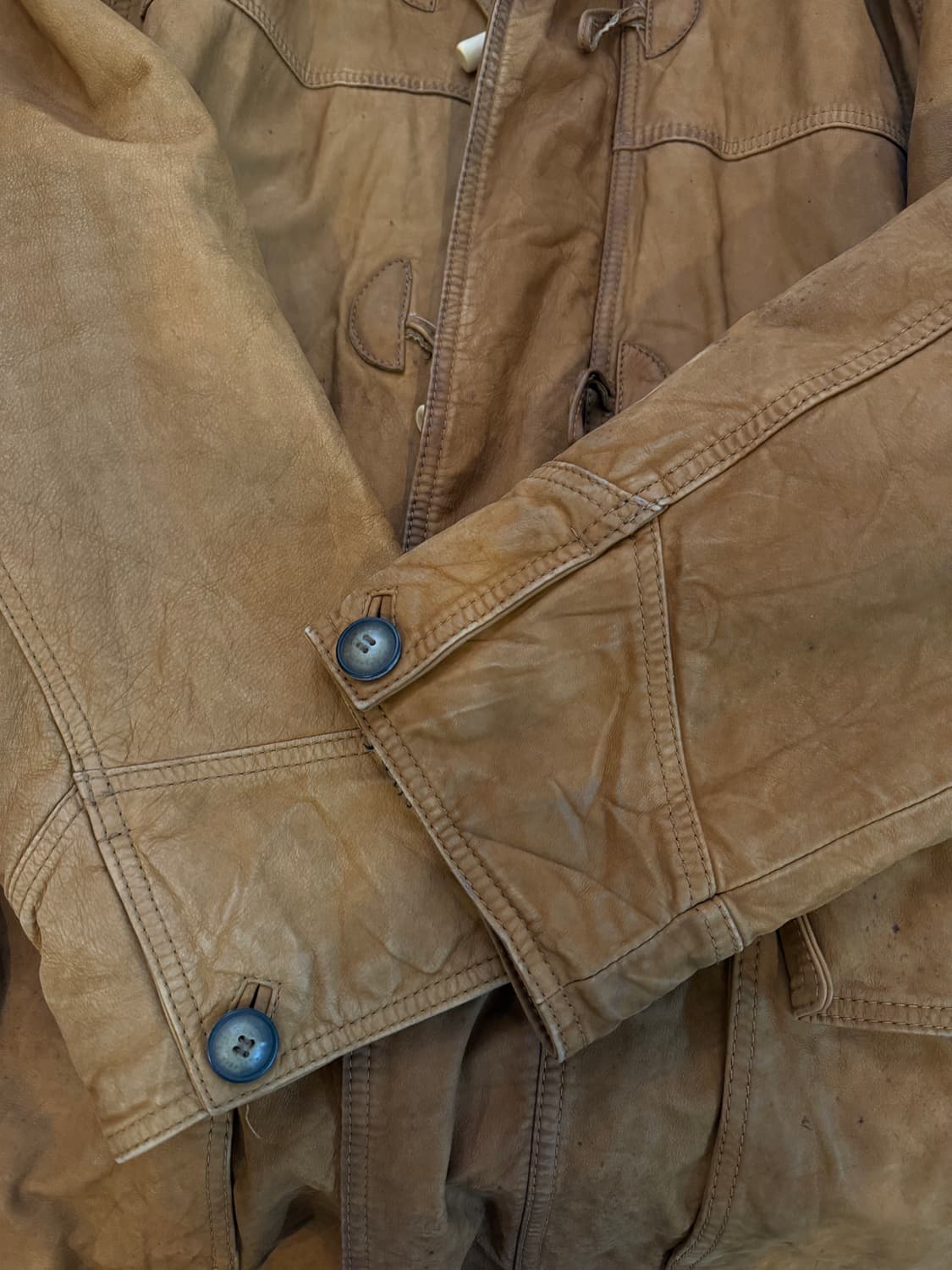 90s 말보로 클래식 스웨이드 통가죽 코트 브라운 상품이미지3