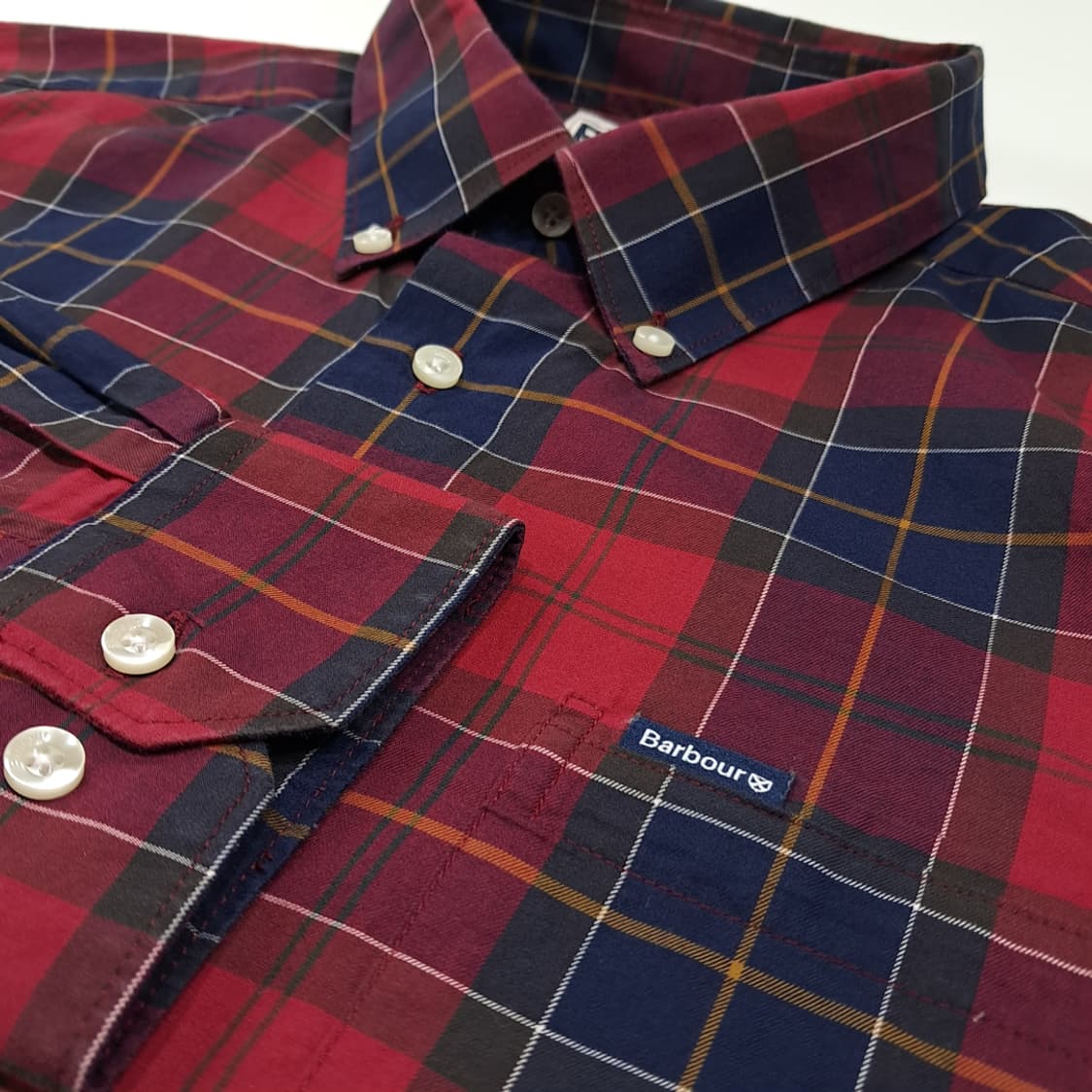 CL731 L 바버 클래식 타탄체크 버튼다운 테일러드핏 셔츠 남방 상품이미지4