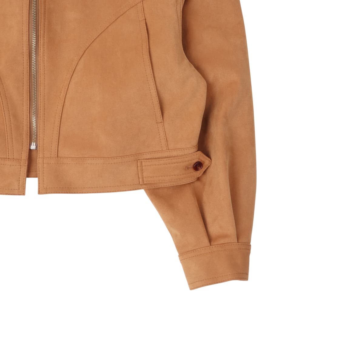 Maybi 메이비 스웨이드 세무 크롭 블루종 자켓 상품이미지4