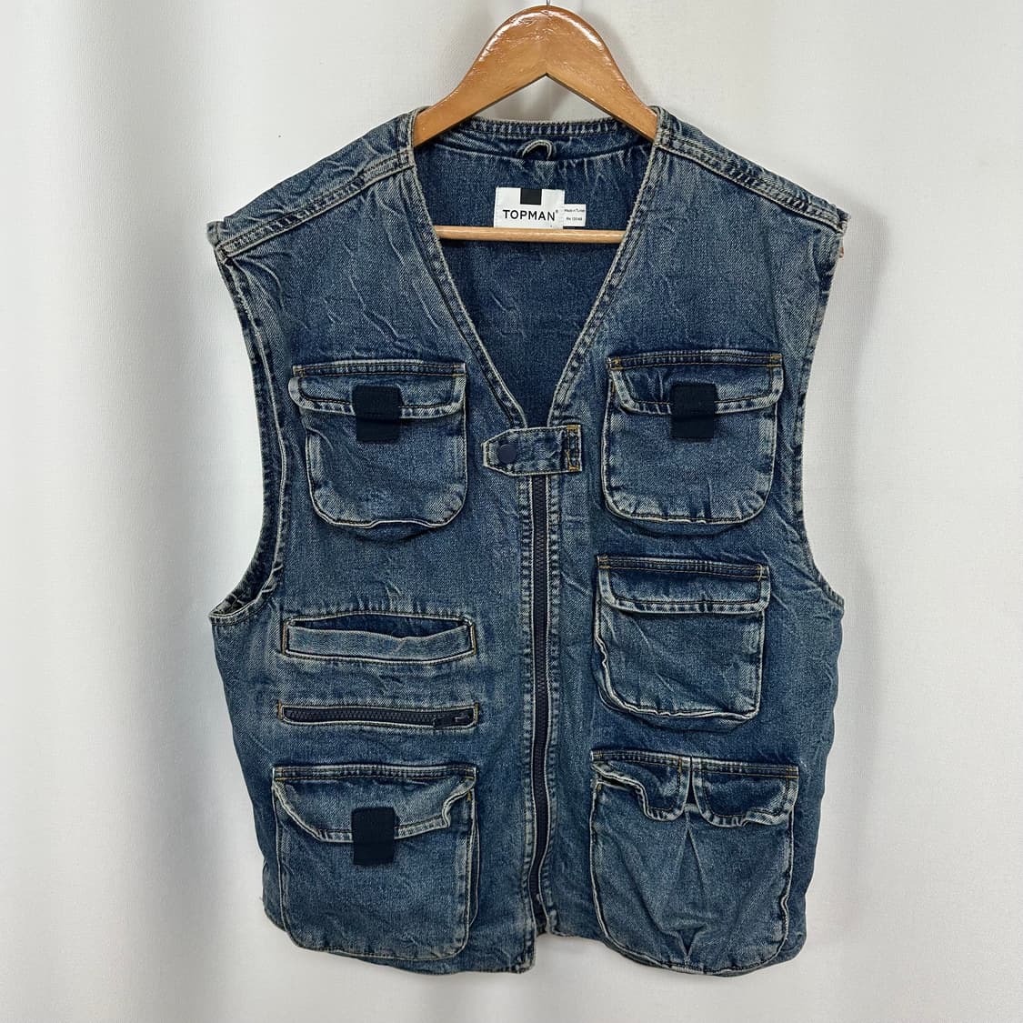   TOPMAN 남성 앞포켓 데님조끼 L  상품이미지1