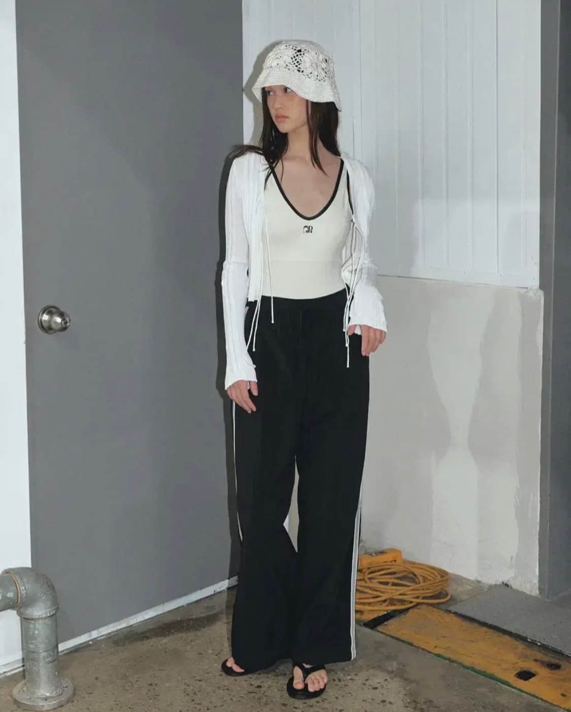 그로브 그로아 크로쉐 여름 가디건 롱슬리브 블랙 상품이미지4