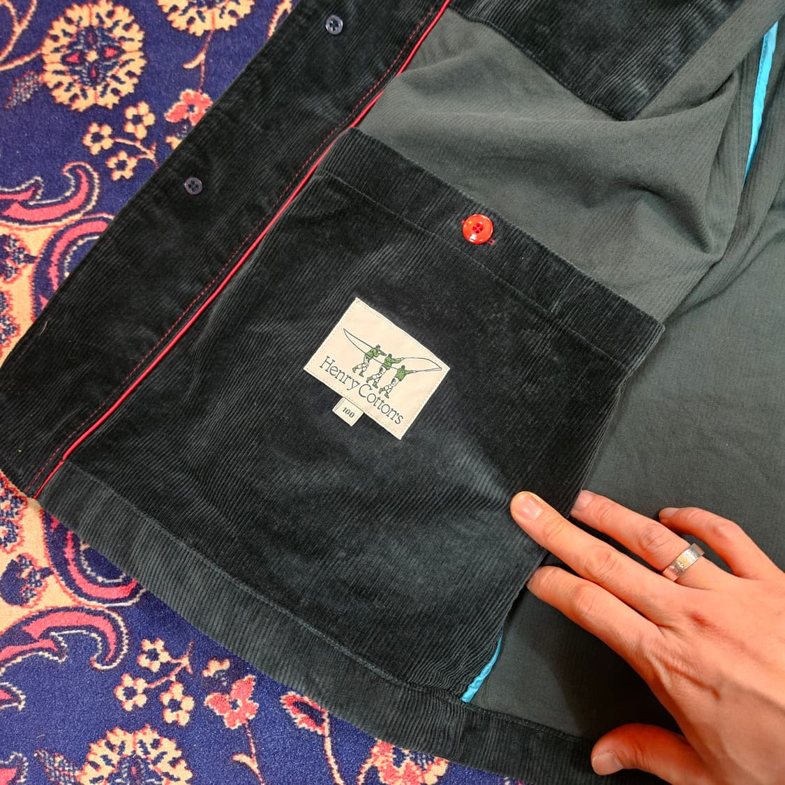 헨리코튼 20FW 리미티드 코듀로이 딥그린 풀 버튼 자켓 L size 상품이미지10