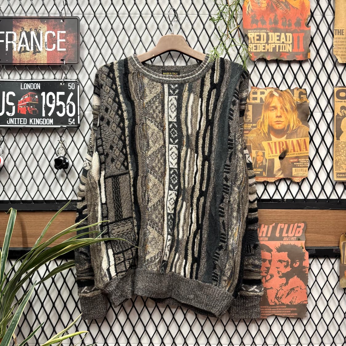 90s ITA VINTAGE 3D 케이블 울 니트 멀티컬러 상품이미지1