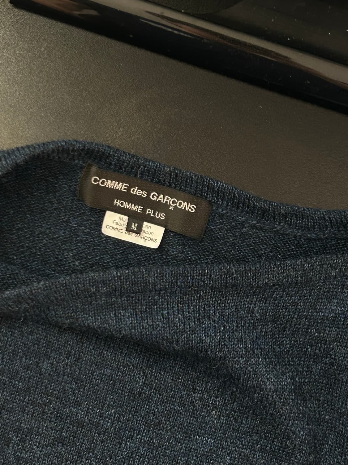 꼼데가르송 옴므 플러스 울 니트 네이비 상품이미지1