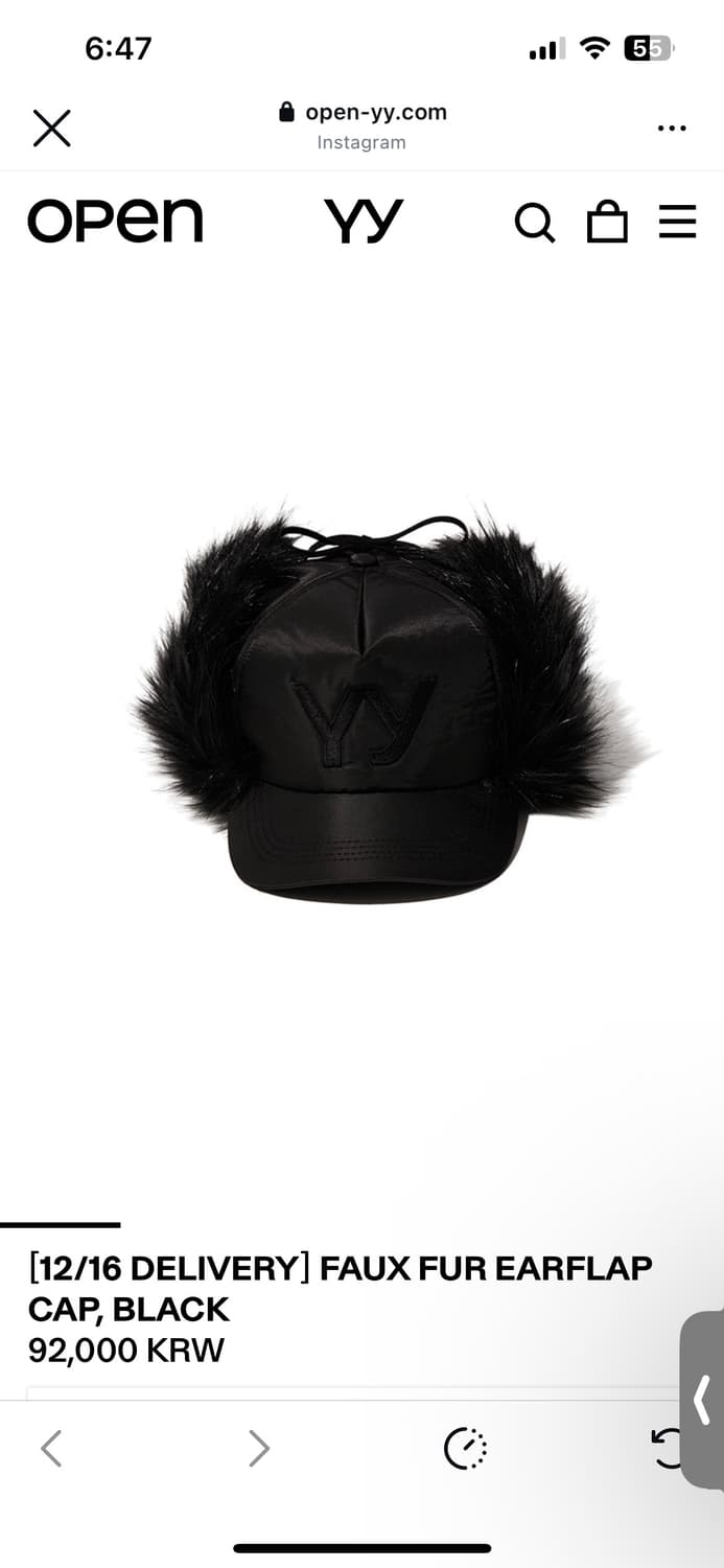 (새상품) 오픈와이와이 퍼모자 상품이미지1