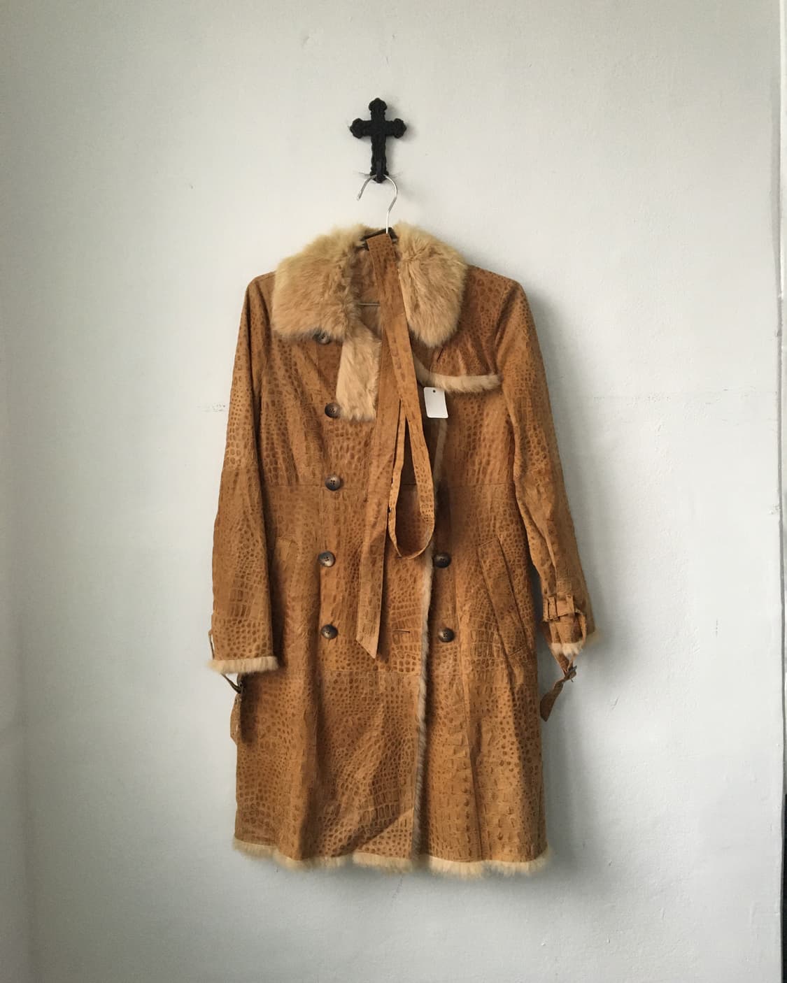 Animal pattern belted coat 상품이미지2