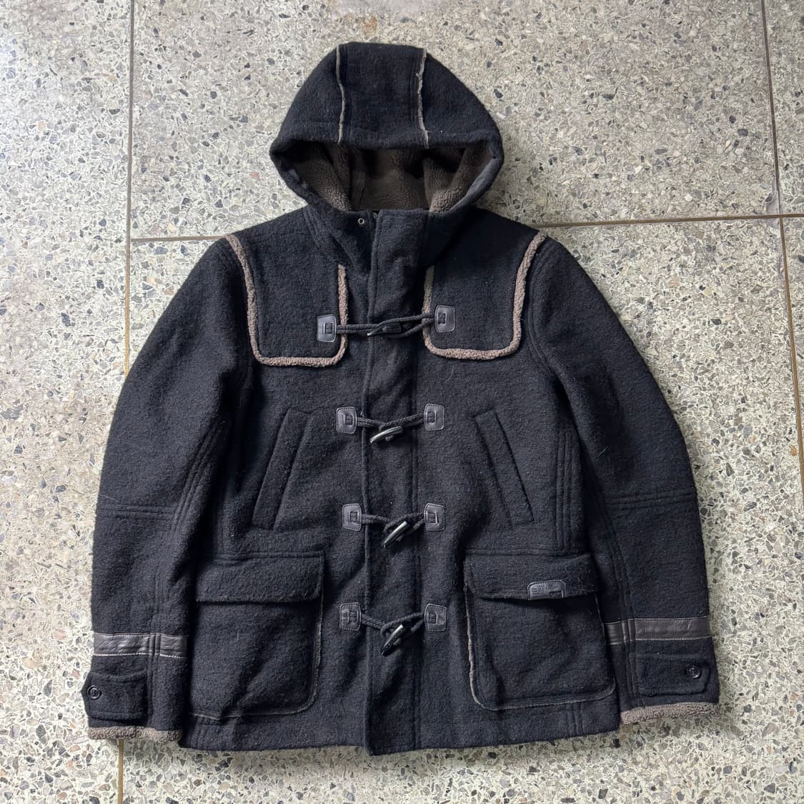 [XL] Diesel 디젤 울 후드 더플 코트 자켓 상품이미지1