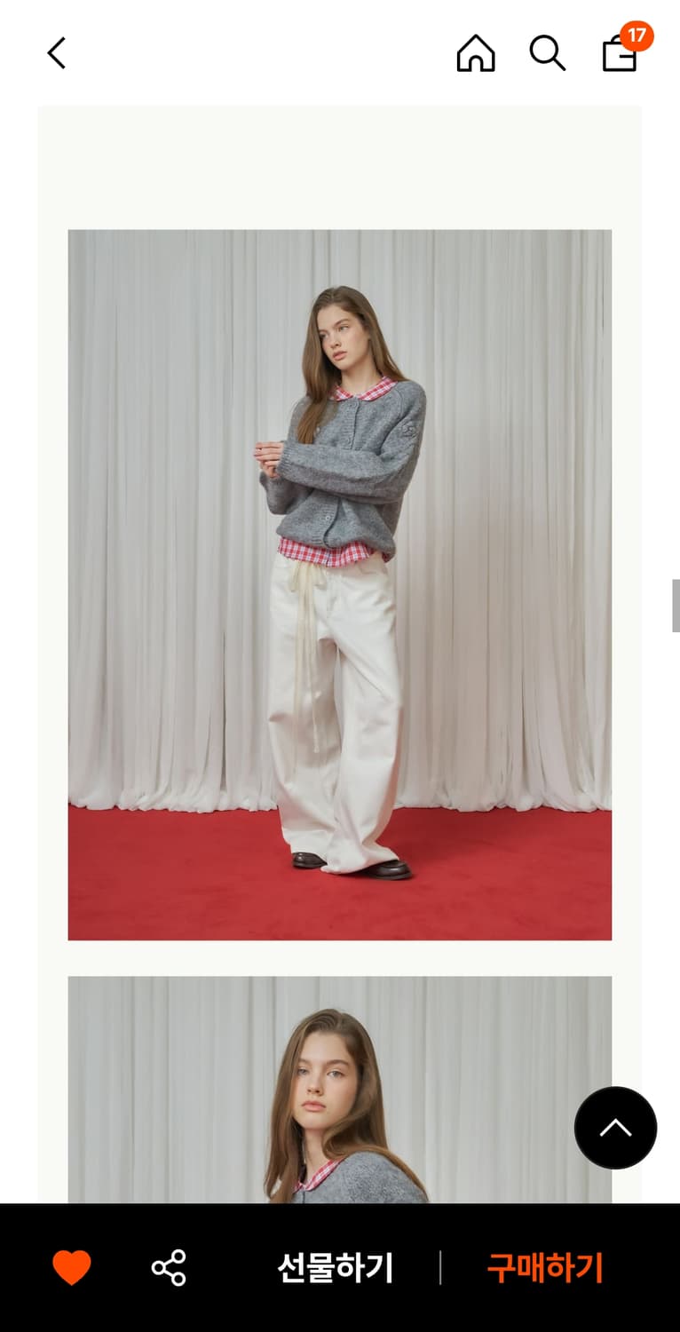 론론 HANDMADE FLOWER CABLE PUFF KNIT CARDI 상품이미지2