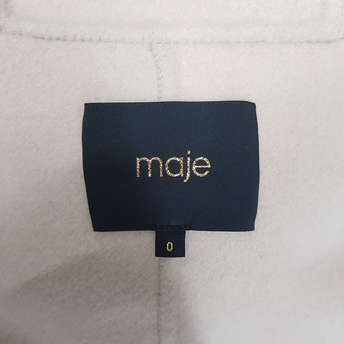 마쥬 MAJE 에크루 후드 배색 울 코트 0사이즈 상품이미지7