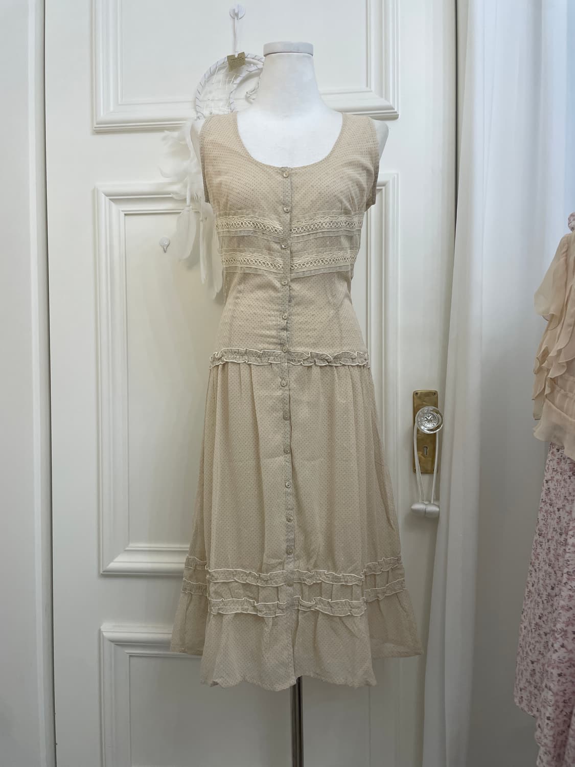 beige ruffle fairy bolero&beige dot lace 상품이미지8