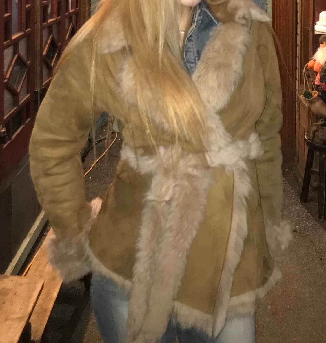 빈티지 vintage 스웨이드 무스탕 퍼코트 상품이미지1