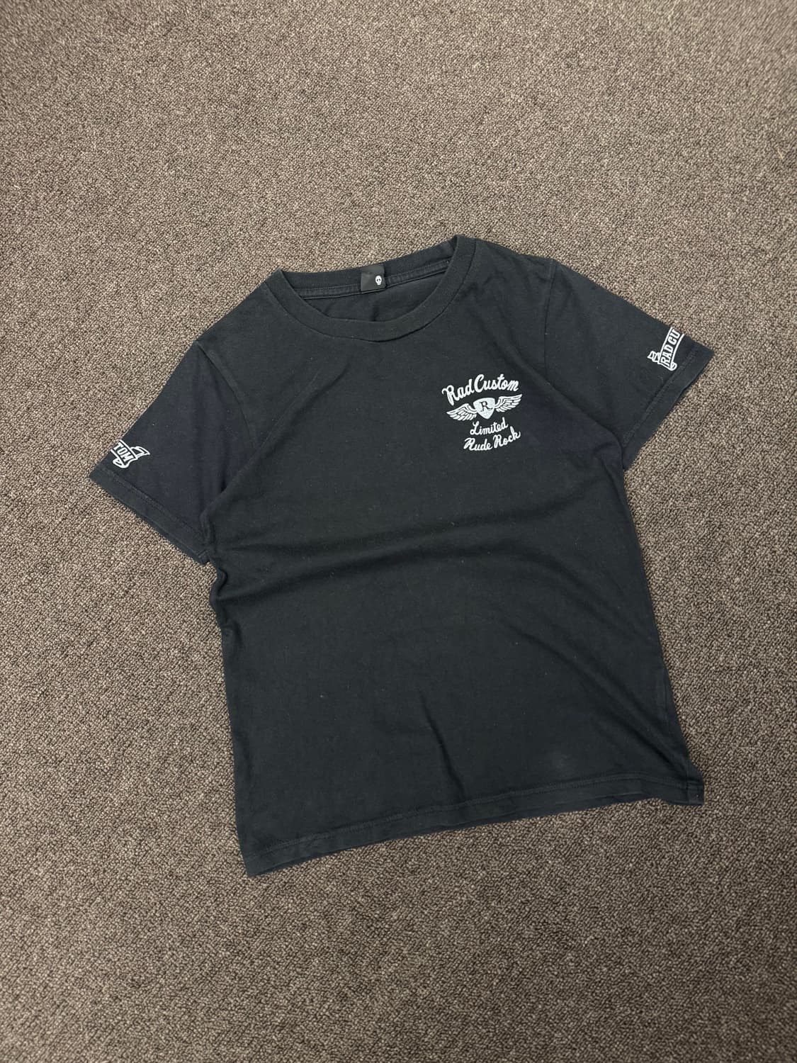 OS)Rad Custom 빈티지 프린팅 여성 블랙 반팔 상품이미지1