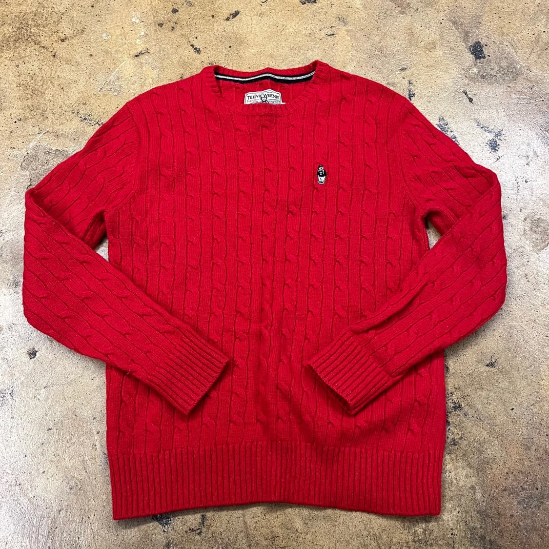 티니위니 레드 꽈배기 니트  상품이미지2