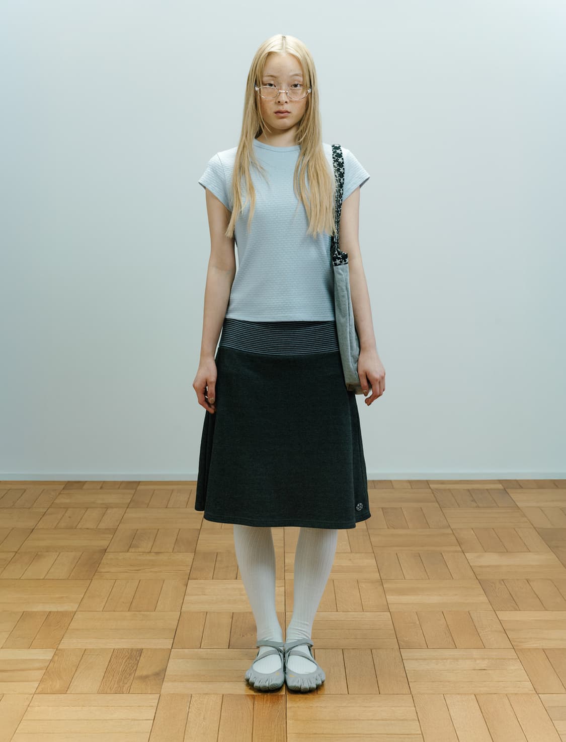 코이세이오 038 스트라이프 스커트 다크 그레이  상품이미지2