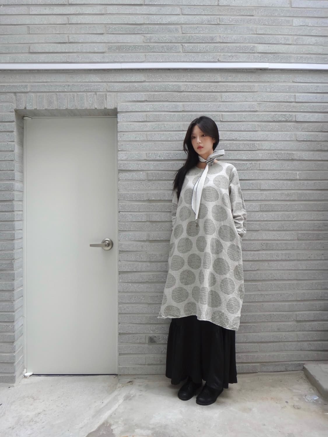 Big cicle pattern layered ops & top 상품이미지5