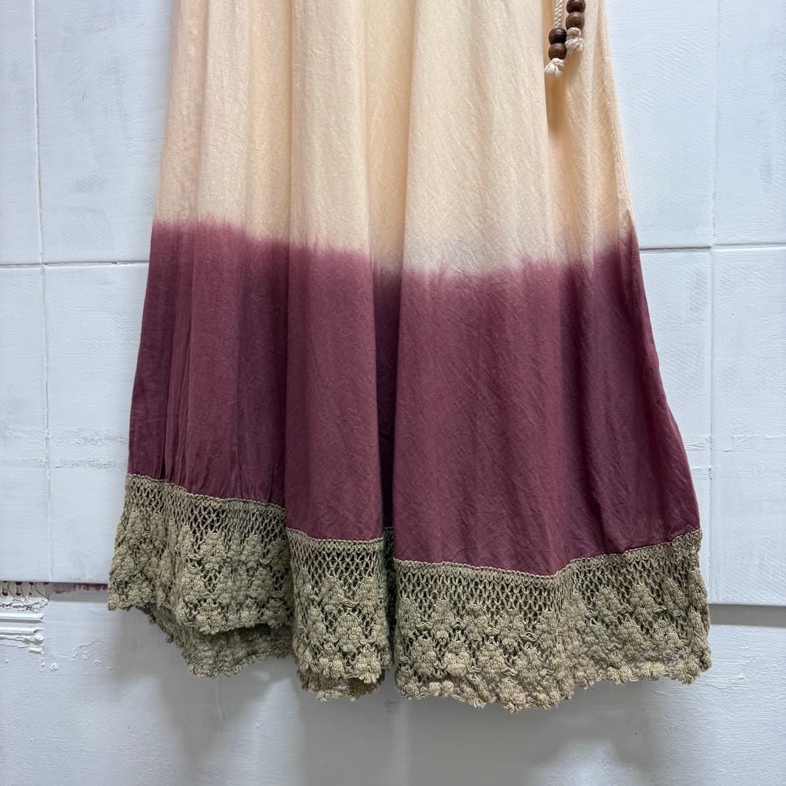 OTTO 그라데이션 히피 에스닉 네트 롱 스커트 L JPN 상품이미지3