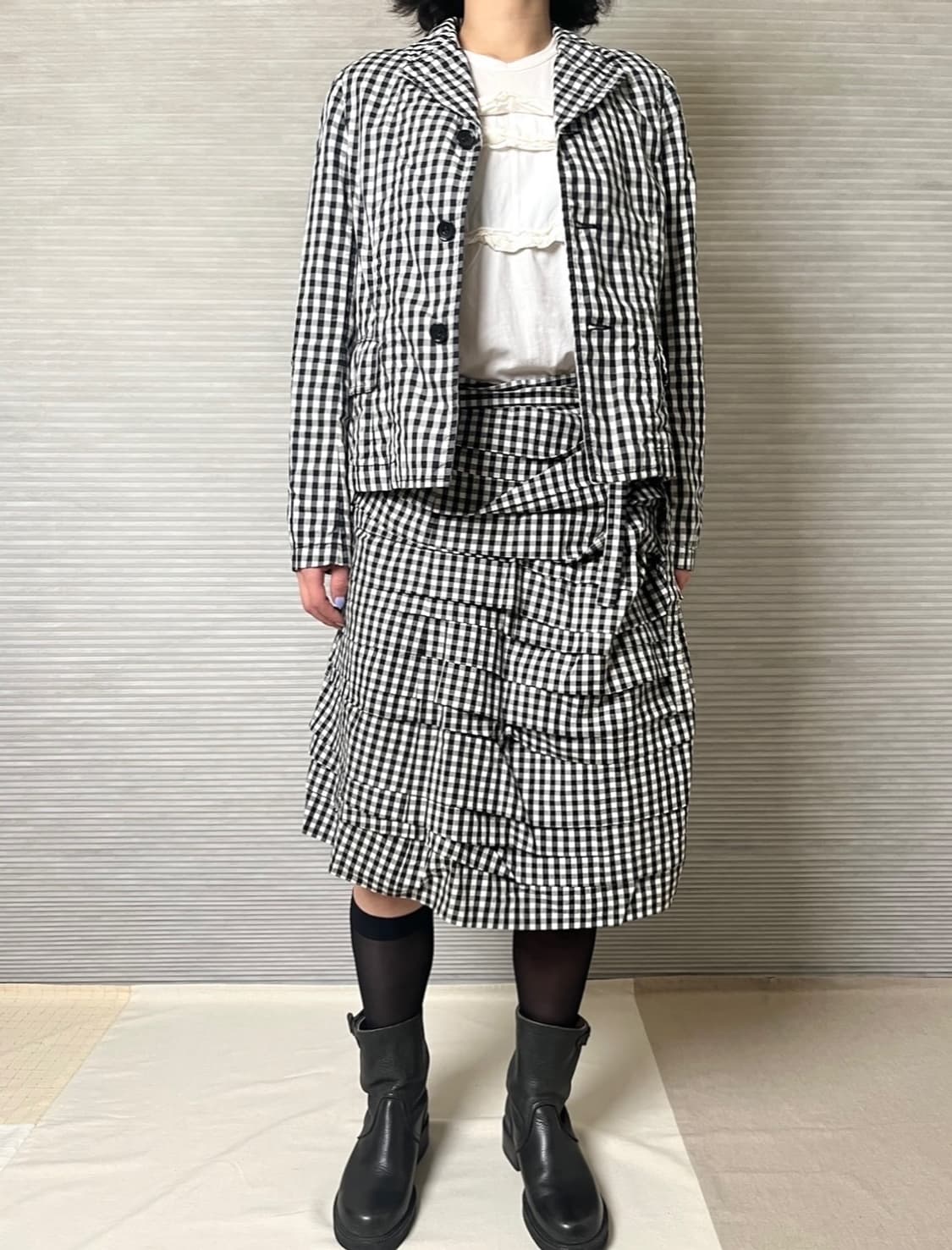 꼼데가르송 블랙 깅엄체크 블레이저 자켓 comme des garcons 상품이미지6