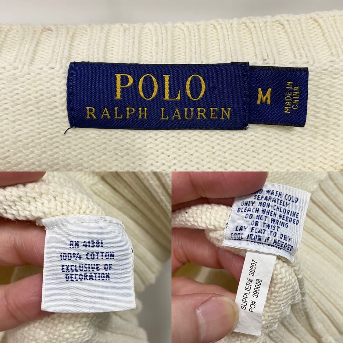 폴로 랄프로렌 신형 코튼 니트 아이보리 상품이미지5