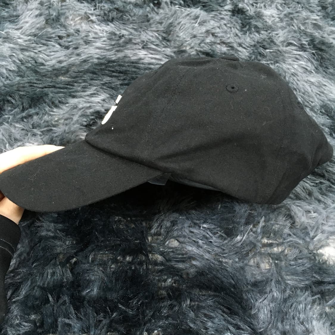 투티/0367 emis 블랙 자수 로고 모자 캡 데일리 상품이미지4