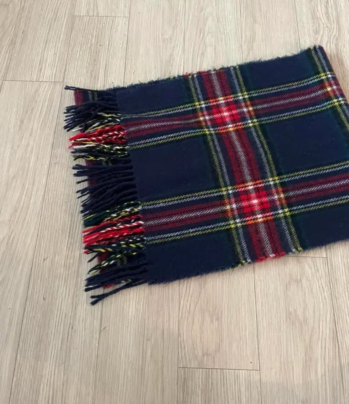 체크 무늬 목도리 머플러 울 머플러 상품이미지3