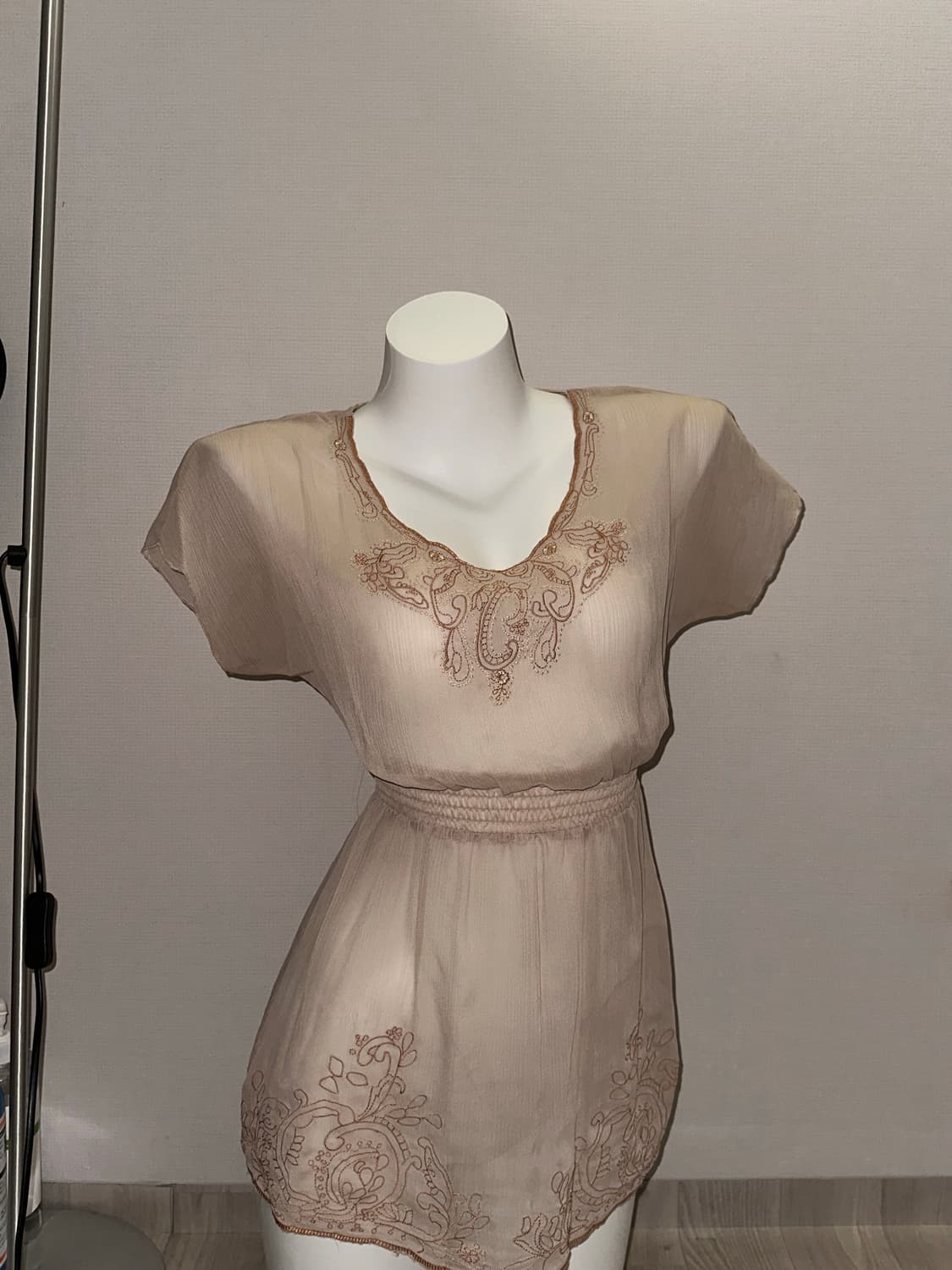 빈티지 페어리코어 시스루 반소매 블라우스 상품이미지8