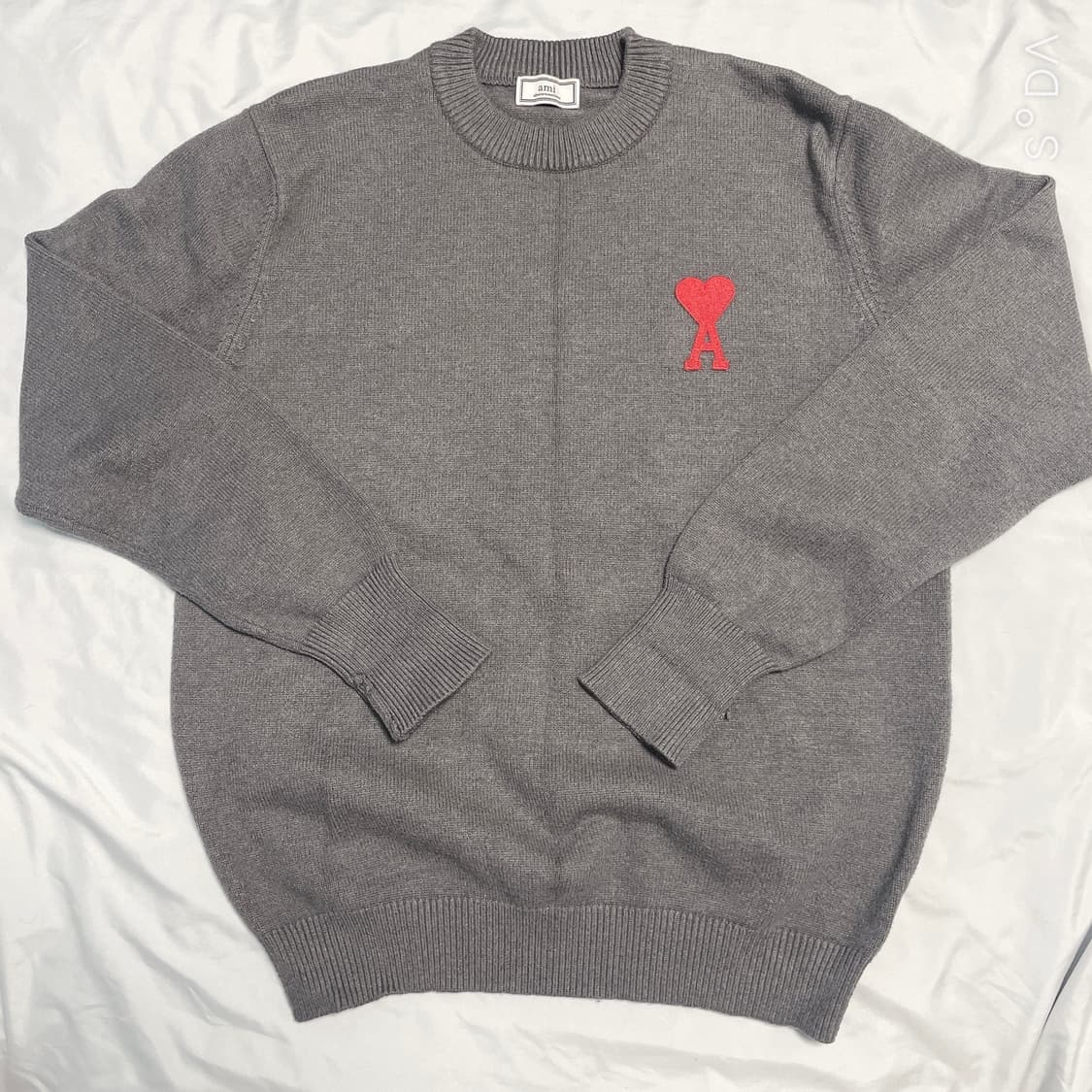 아미 하트로고 니트 그레이 L 상품이미지1