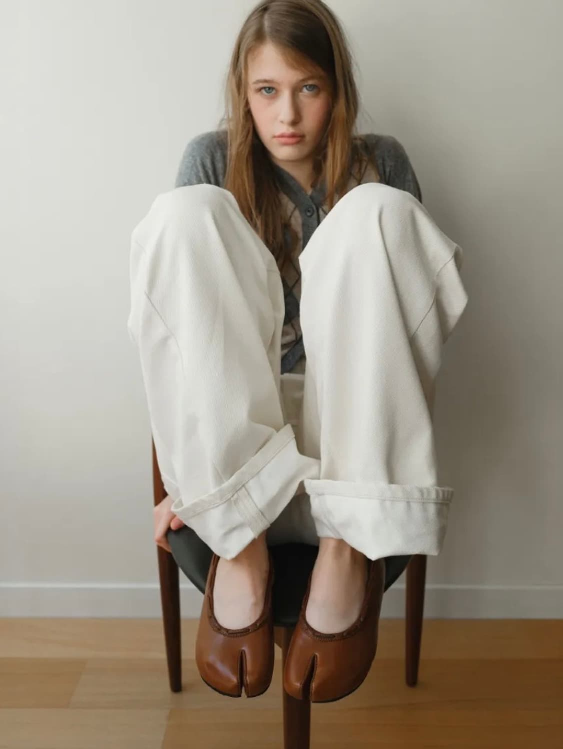 (새상품) 페이즈 타비 플랫 슈즈 브라운 230  상품이미지3