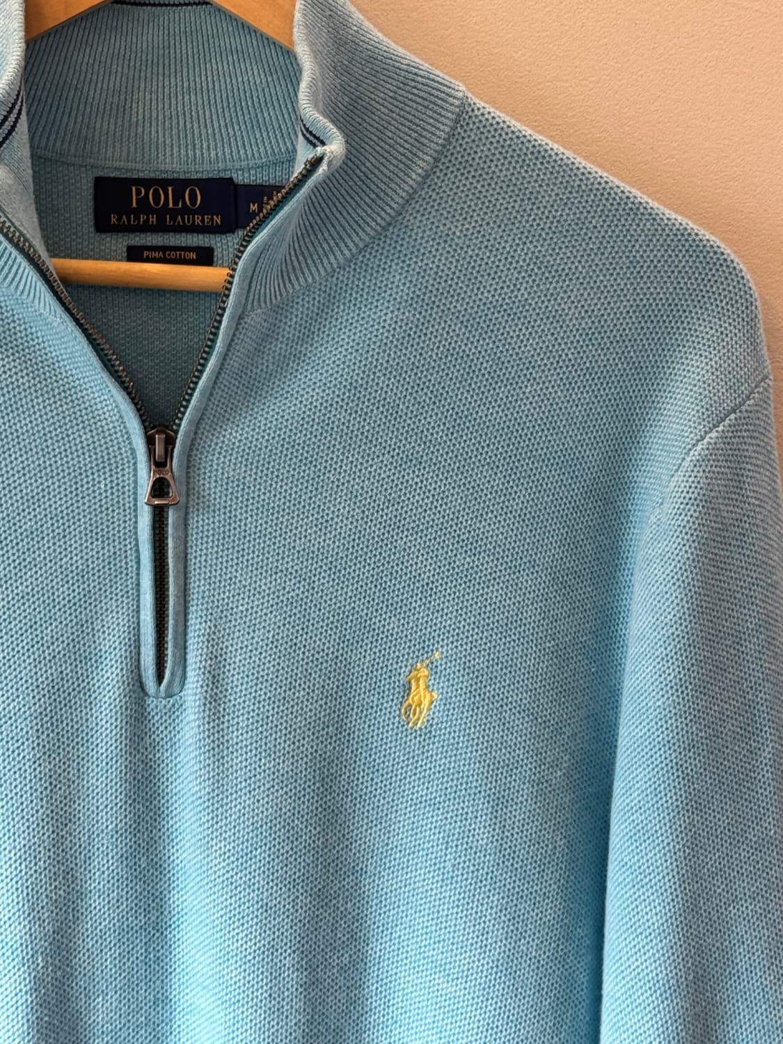 폴로 스카이블루 피마코튼 쿼터집업(T5) 상품이미지3