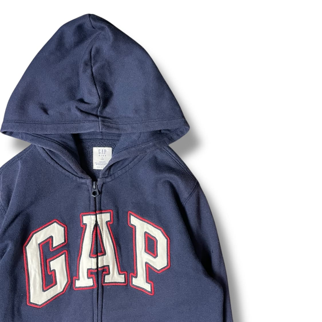 갭 키즈 네이비 레드 포인트 라인 후드 집업 L 상품이미지3