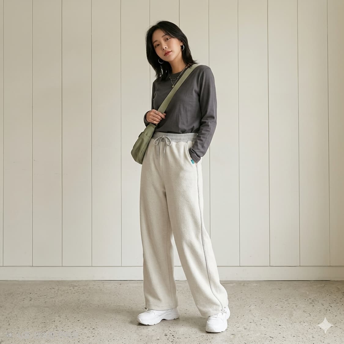 인스턴트펑크 와이드 스웨트 팬츠 상품이미지1