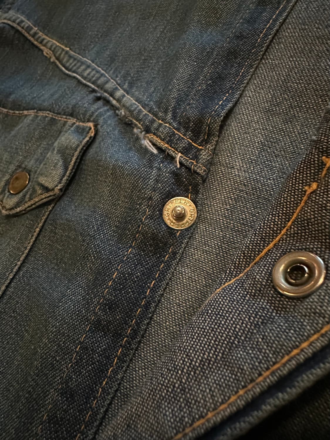 50s USA Sears Denim Western Shirt 상품이미지8