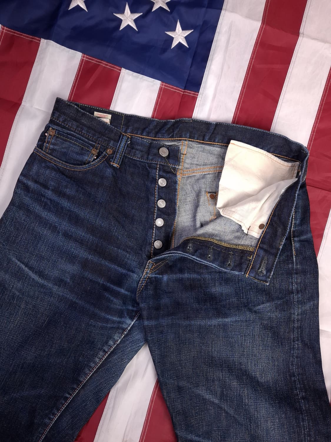 오리지날 모모타로진 버튼플라이 셀비지 데님팬츠 상품이미지7