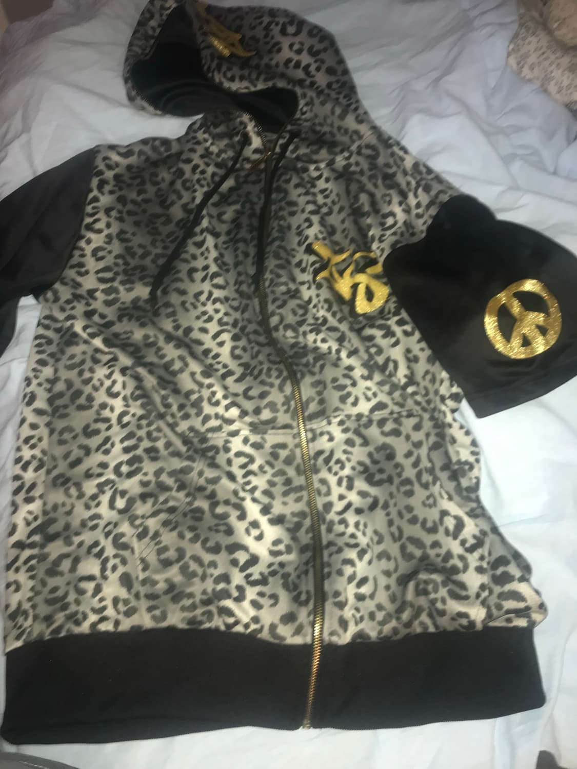 y2k 반팔 호피 후드집업 펑크 락시크 빈티지 갸루 옷 상품이미지2