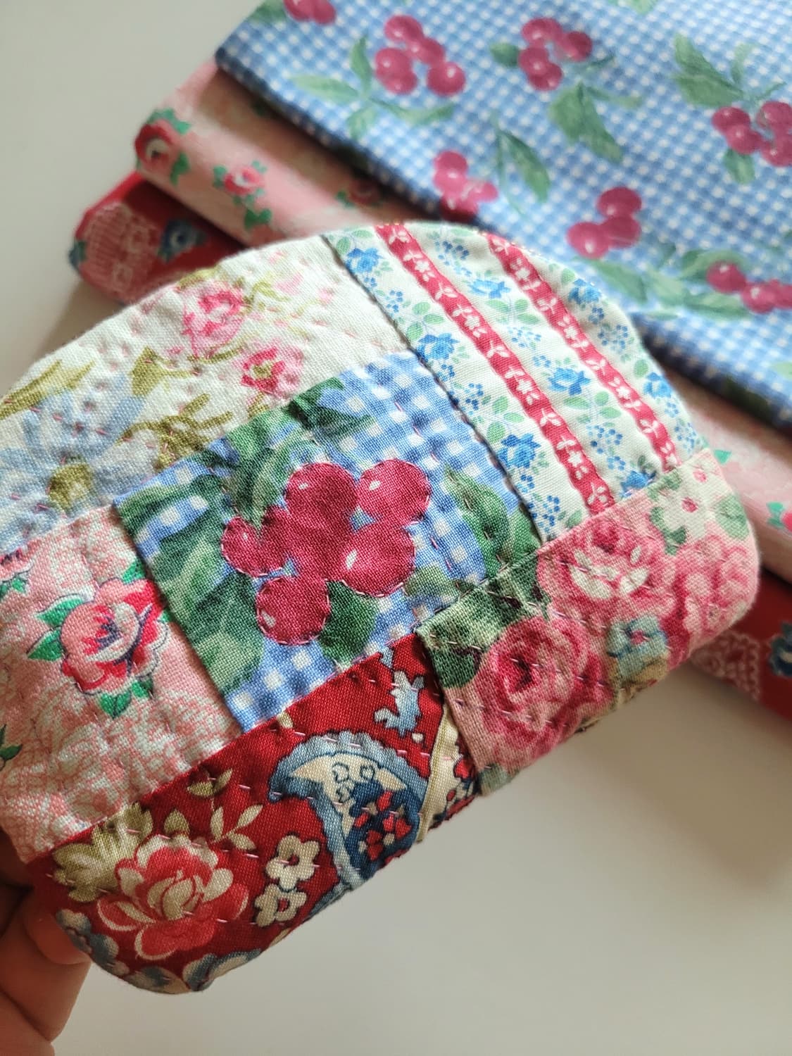 레드체리퀼트파우치/퀼트지갑/핸드메이드/퀼트소품/크리스마스선물 상품이미지2