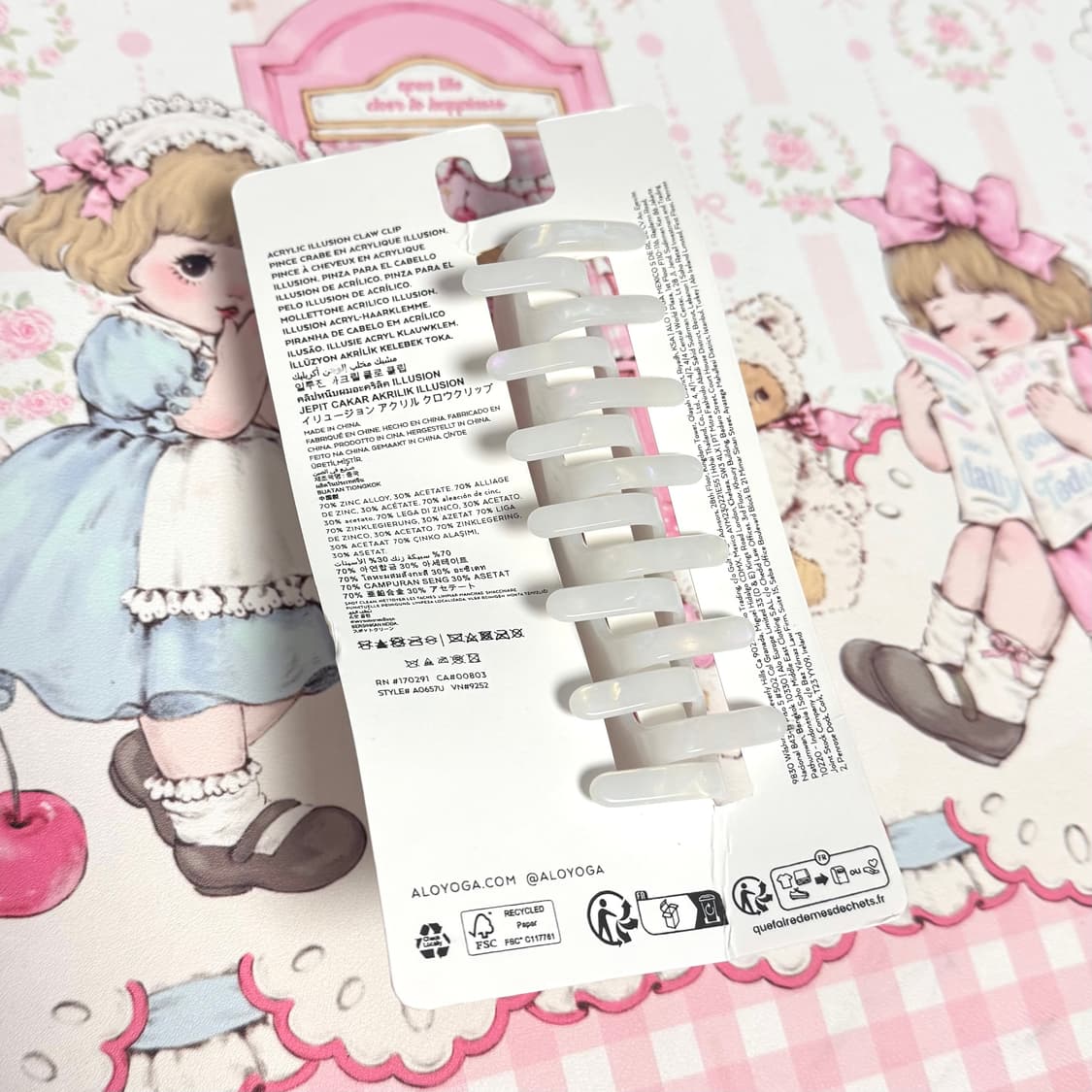 [새상품] alo 요가 집게핀 화이트펄 상품이미지3