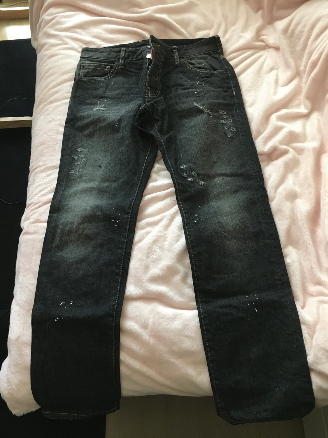 디스퀘어드2 페인트 데미지 스트레이트 진 상품이미지1