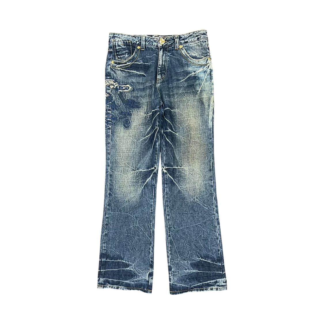 오사카 빅트레인 오리엔탈 자수 데님팬츠 상품이미지2