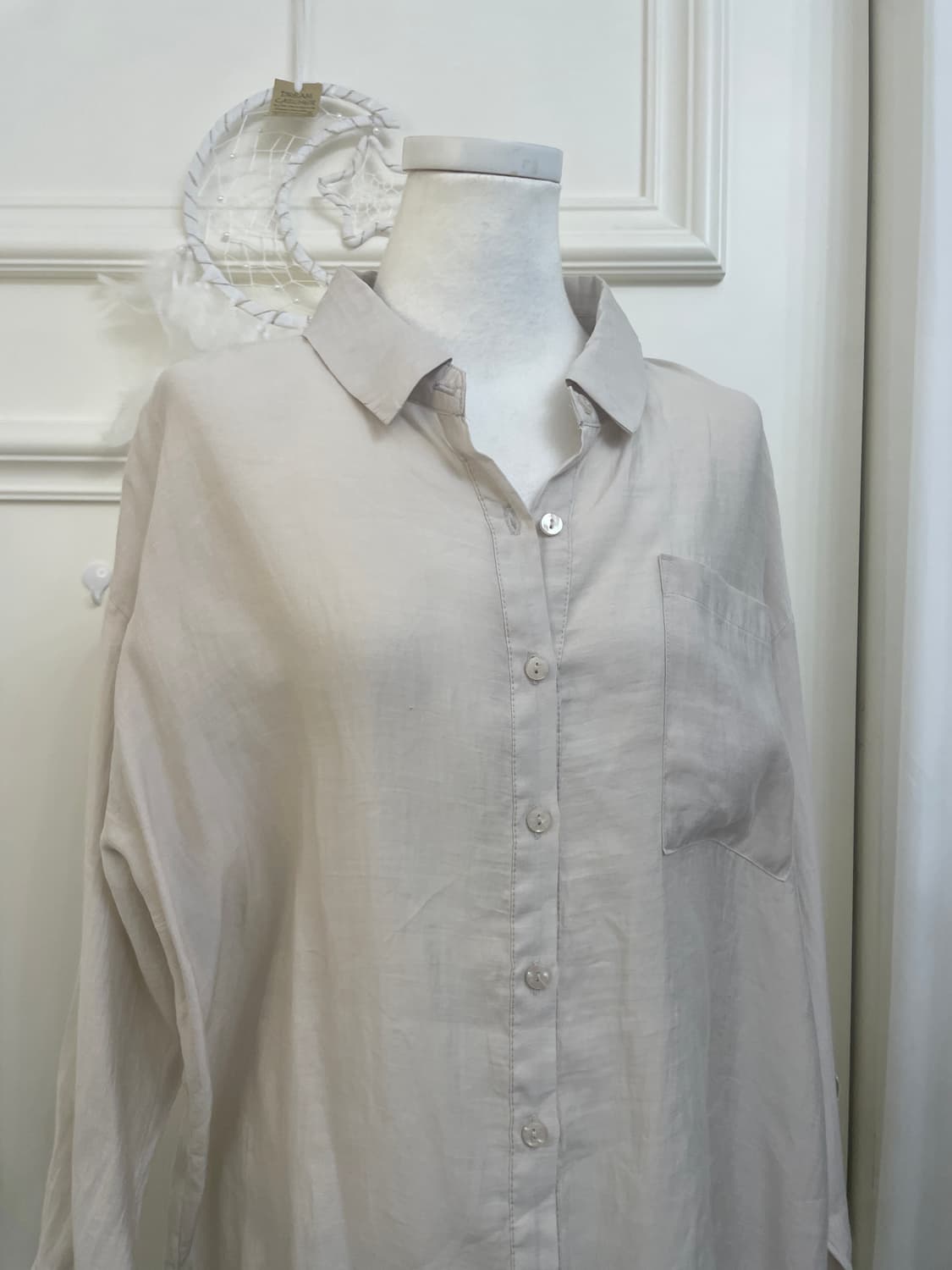 warm gray basic loose shirt(size-F) 상품이미지5