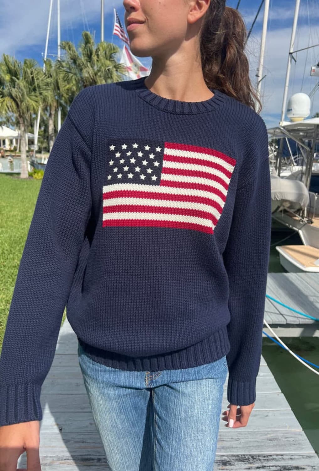 브랜디멜빌 성조기 니트 상품이미지1