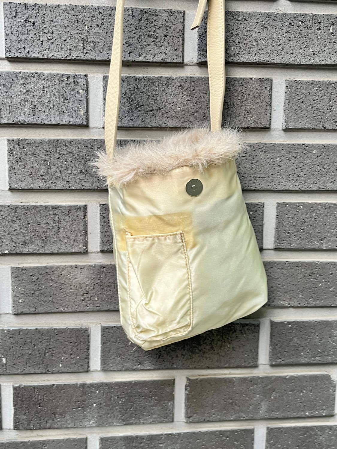 90s Courreges 꾸레쥬 로고 퍼 트리밍 백 상품이미지8