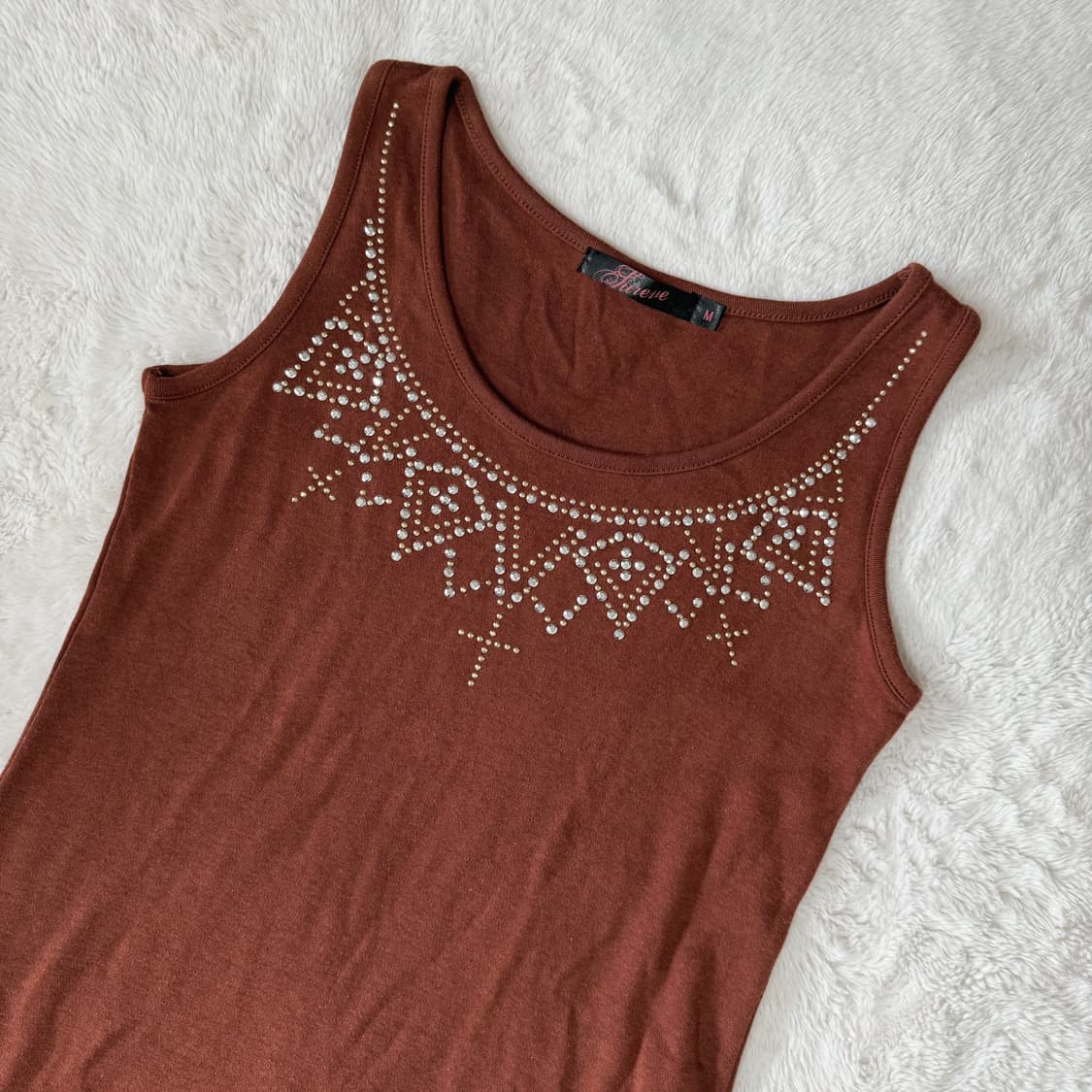 Sureve 갸루깔 y2k 스터드 빈티지 나시 상품이미지2