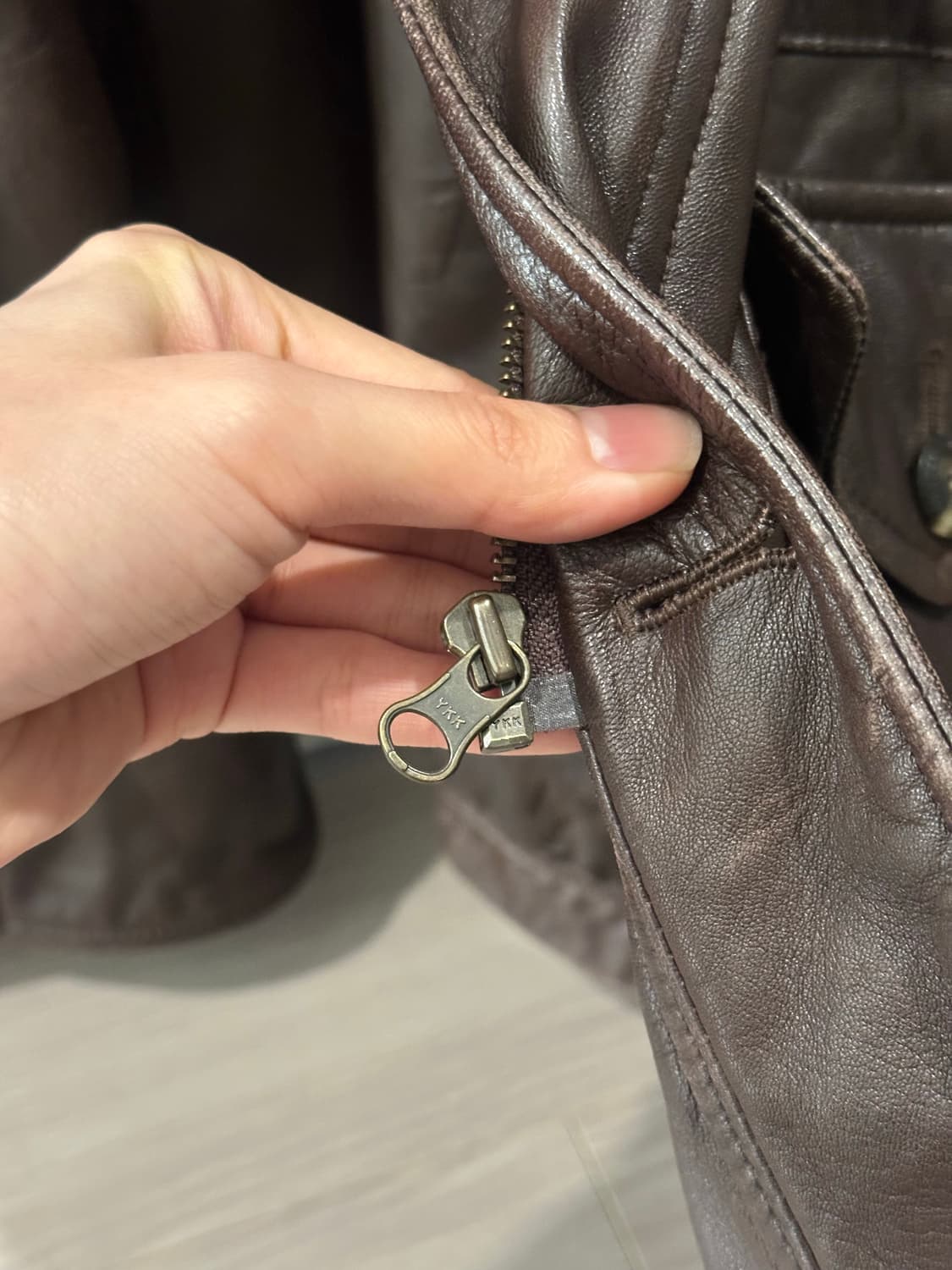 빈티지 양가죽 하프기장 자켓 상품이미지4