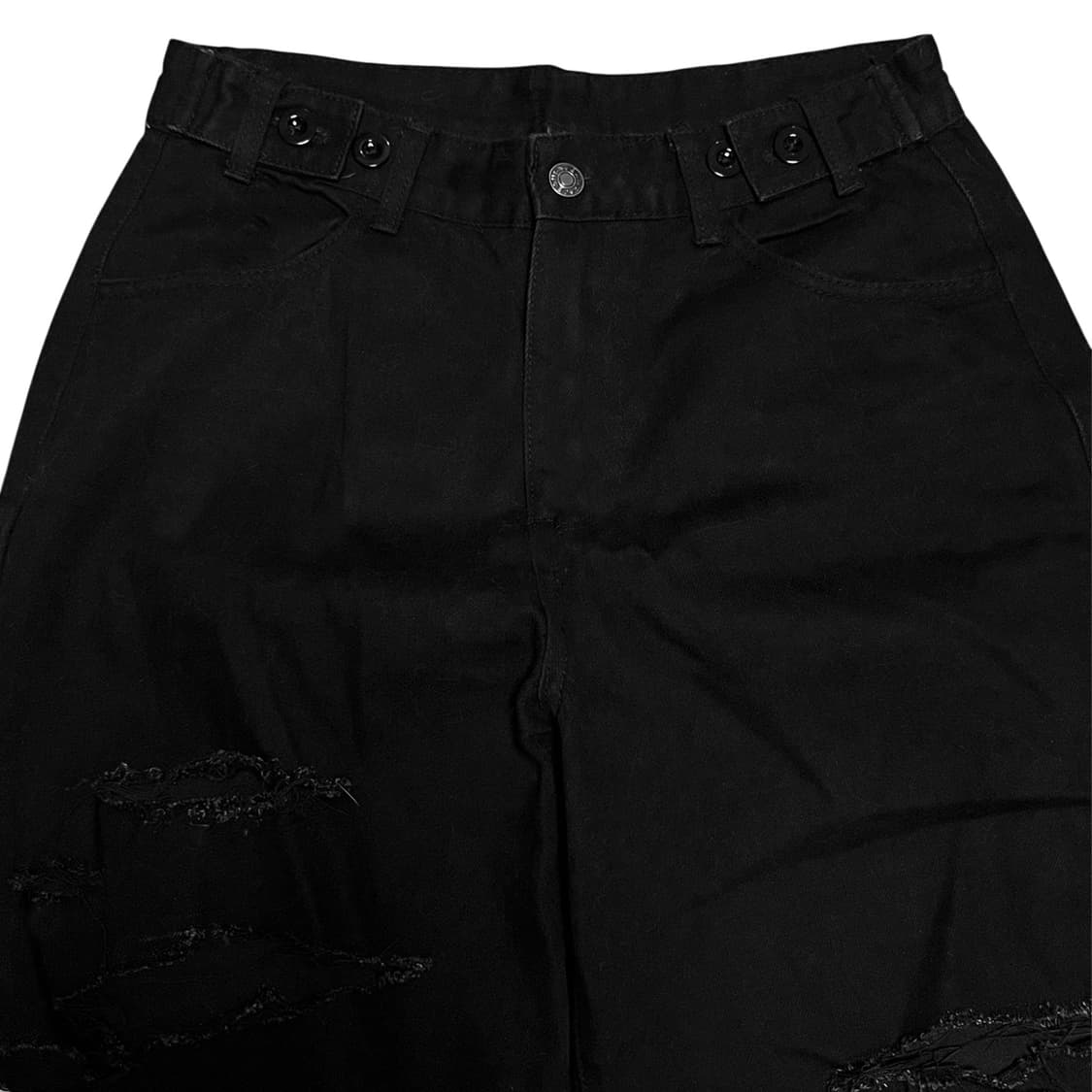 Vintage Semi-Wide Damage Denim Pants_Bla 상품이미지3
