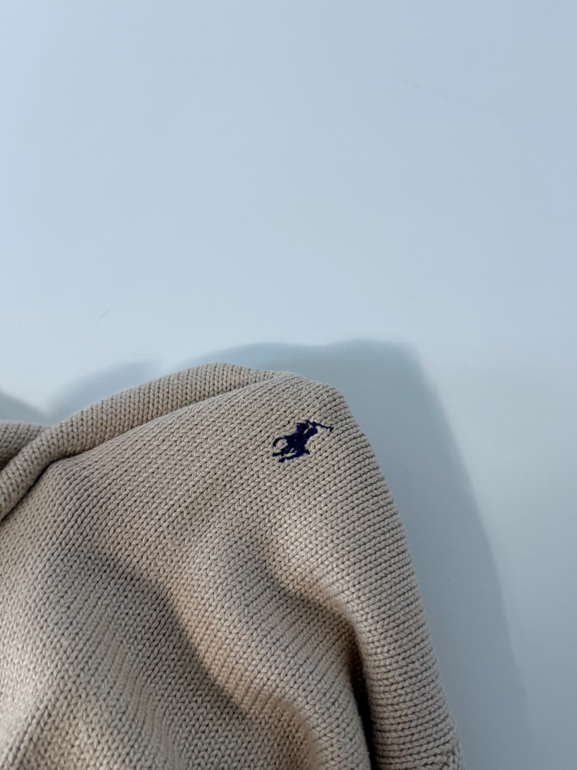 폴로 랄프로렌 90‘s 루즈핏 베이지 해비코튼 니트 상품이미지3