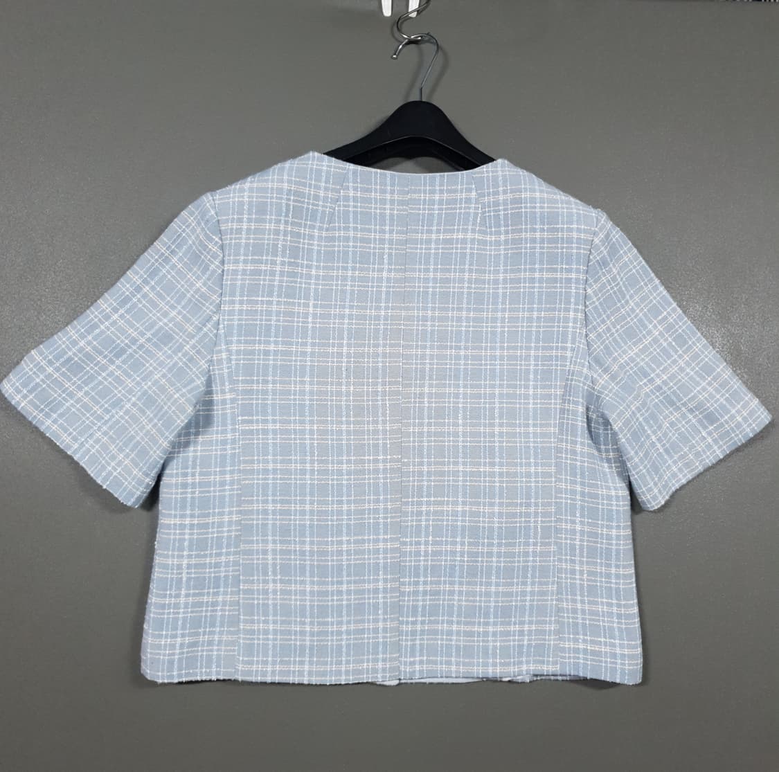 여성 S) 온앤온 신형 21ss 반팔 트위드 크롭 자켓 스카이블루 66 상품이미지10