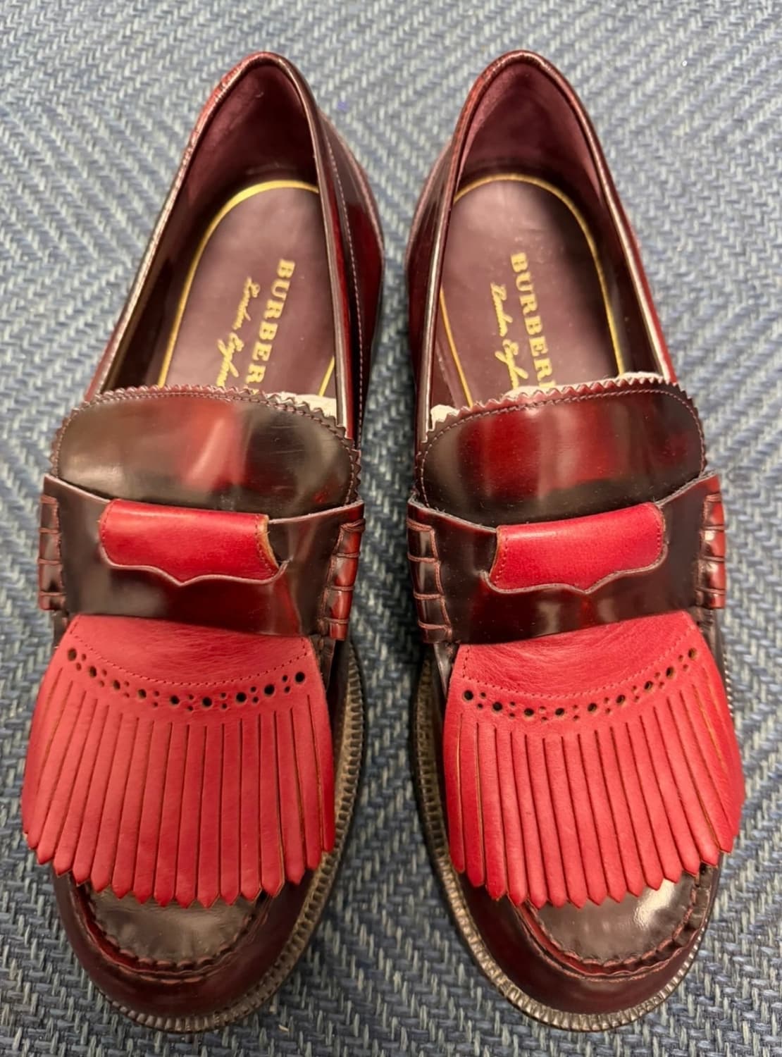 버버리 버건디 프린지 로퍼(42사이즈) 상품이미지1