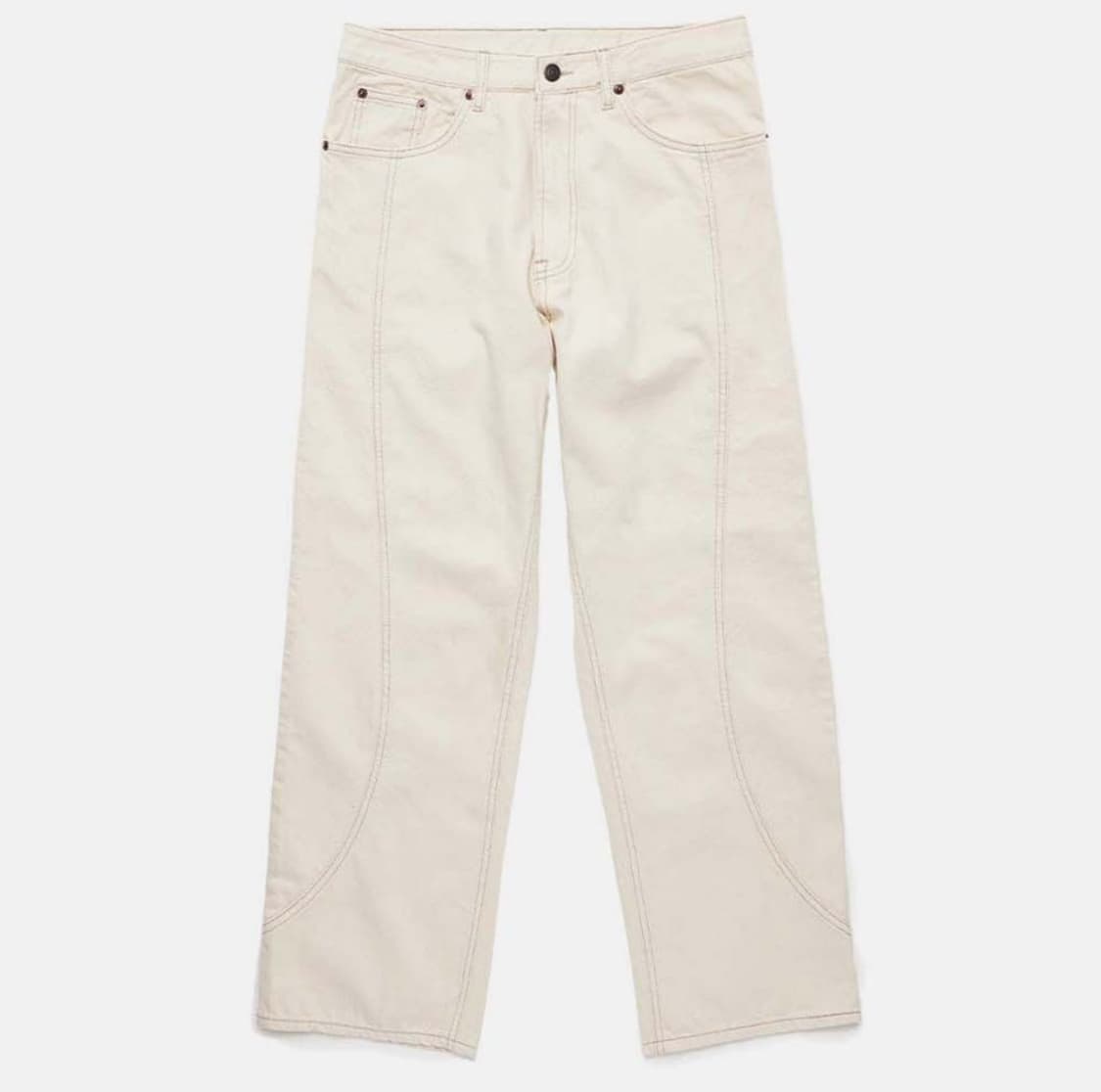 새상품(S) 언어펙티드 트랙 데님팬츠 에크루 상품이미지1