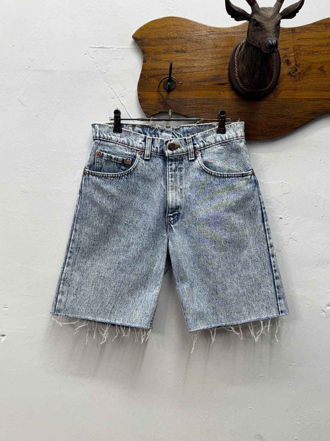 90s USA Levi's 550 Relaxed Acid Wash Den 상품이미지5